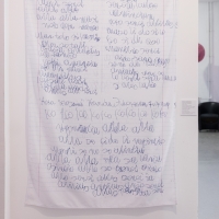 Wanda Sidorowicz, OPERA ARIA WIOSENNA - libretto, rękopis, wydruk na tkaninie, 2014 (fot. Wojciech Chrubasik)