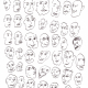 Pierwsza część tryptyku przedstawia 7 rzędów pokazujących po 7 twarzy. Każdy rysunek w sposób staranny, za pomocą celnych kresek czarnego tuszu, odwzorowuje indywidualną mimikę twarzy i malujące się na nich różne emocje